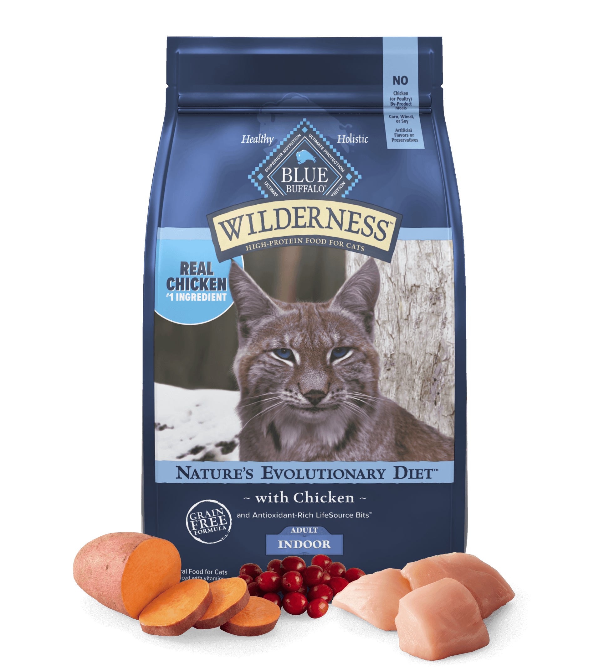 Blue Buffalo Wilderness Adult Cat Indoor Chicken Recipe Grain-Free Dry Cat Food
