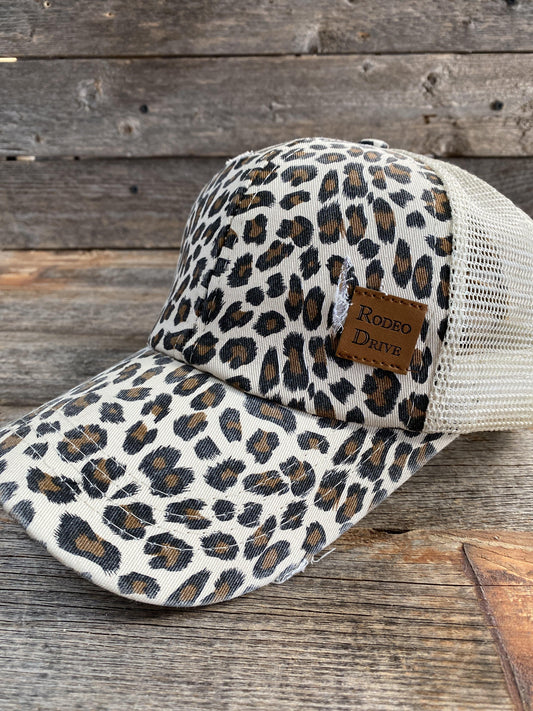 Cheetah Trucker Hat/ Rodeo Drive Concho - Blazzing Bridles