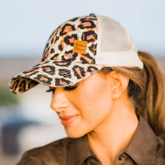 Big Cheetah Trucker Hat/ Rodeo Drive Concho Apparel - Blazzing Bridles