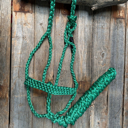 Green Mule Tape Halter - Blazzing Bridles