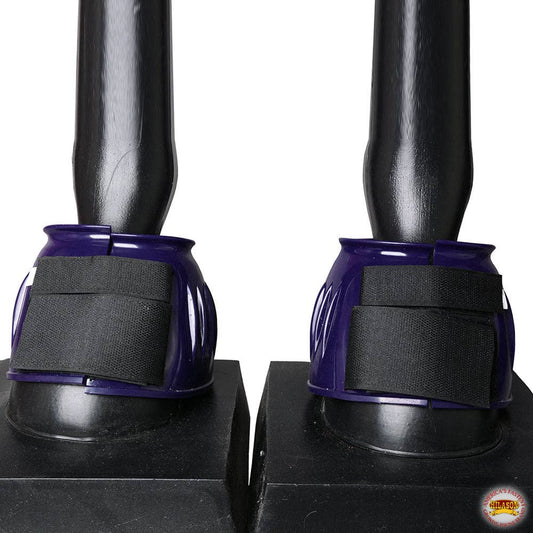PVC Ribbed Double Hook and Loop Bell Boots Purple