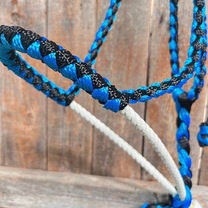 Blue and Black Mule Tape with Lariat Noseband Halter